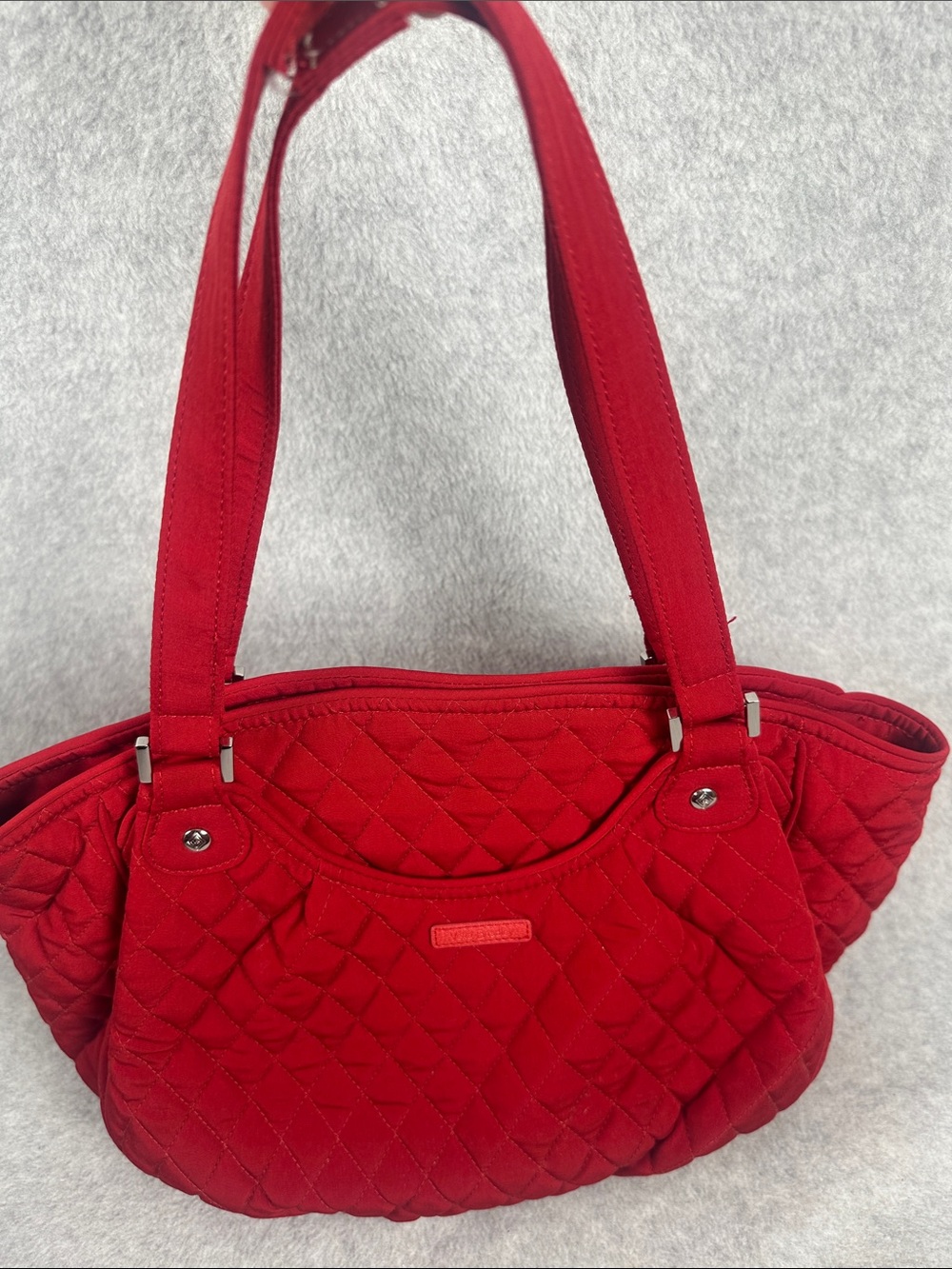 Vera Bradley Quilted Deep Red Shoulder Tote - Picture 5 of 9